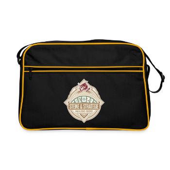 Steine & Strategie - Retro Tasche - Schwarz/Gold - Vorne
