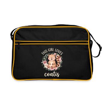 Cette fille adore les coatis. - Sac Retro - noir/or - Devant