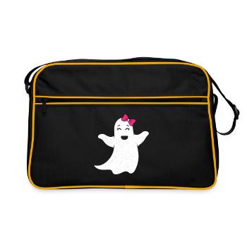 Fille fantôme avec un nœud rose - Sac Retro - noir/or - Devant