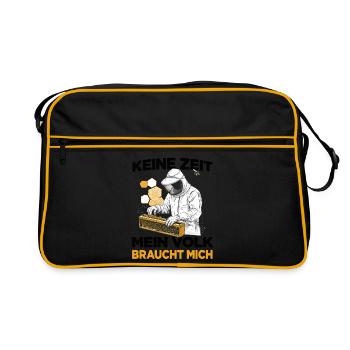 Bienen Fan Imkerhut Imkeranzug Imker - Retro Tasche - Schwarz/Gold - Vorne