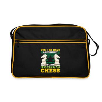 Échiquier des joueurs d’échecs - Sac Retro - noir/or - Devant