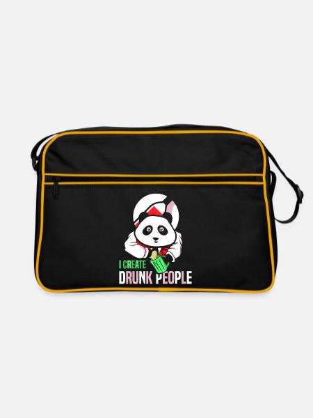 Kellner Barkeeper Ober Bar Bartender barchef - Retro Tasche - Schwarz/Gold