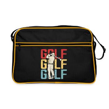 Retro Golf – départ passionné - Sac Retro - noir/or - Devant