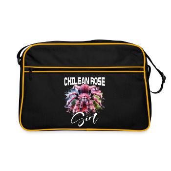 Chile Vogelspinne Mädchen - Retro Tasche - Schwarz/Gold - Vorne