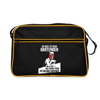 waiter bartender bartender bartender barchef - Retro Bag - black/gold - Front