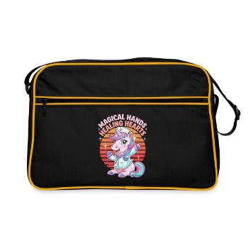 Magical Hands Healing Hearts Unicorn - Retro Bag - black/gold - Front