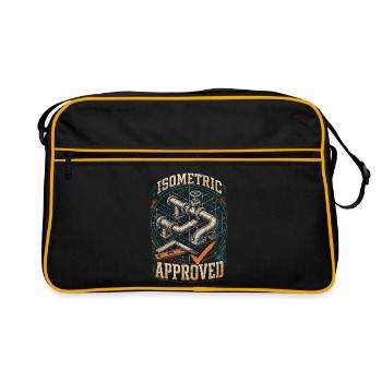 Rohrleger Rohrleitungsbauer Isometric Approved - Retro Tasche - Schwarz/Gold - Vorne