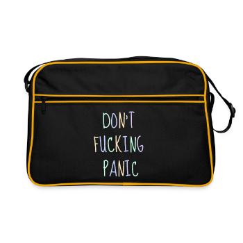 Don't fucking Panic - Retro Tasche - Schwarz/Gold - Vorne