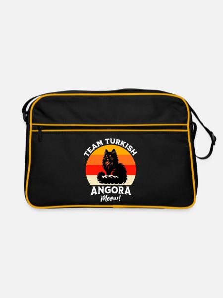 Team Türkisch Angorakatze - Retro Tasche - Schwarz/Gold