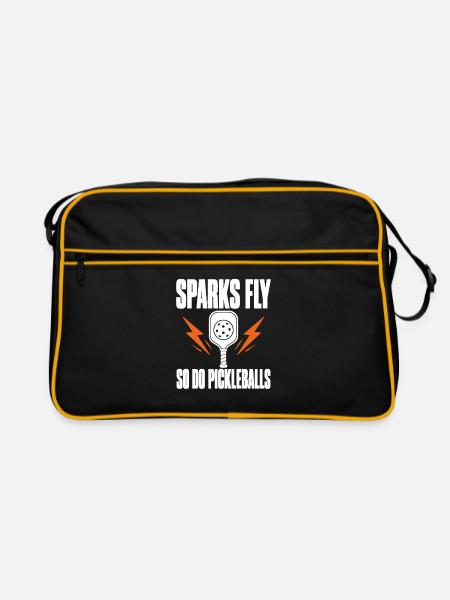 Pickleball Schläger Leidenschaft Ballsport - Retro Tasche - Schwarz/Gold