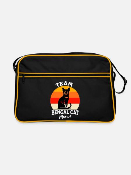 Team Bengalkatze - Retro Tasche - Schwarz/Gold