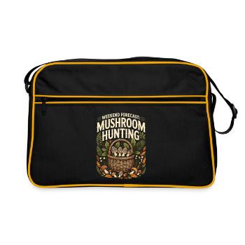  Weekend Forecast Mushroom Hunting Pilze Sammeln - Retro Tasche - Schwarz/Gold - Vorne