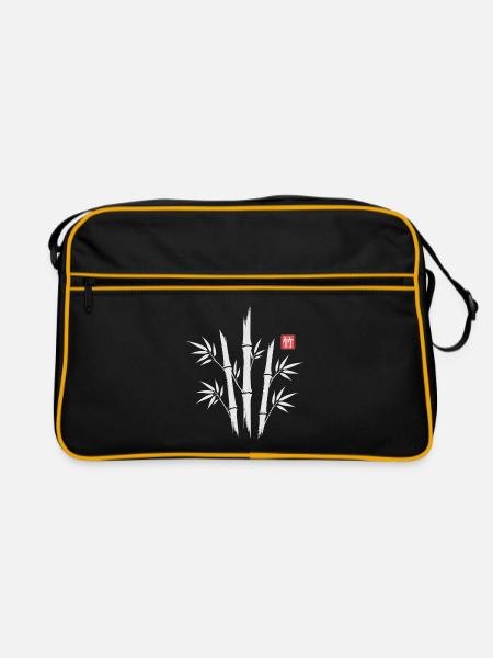 Bamboo Kanji Japanese - Retro Tasche - Schwarz/Gold