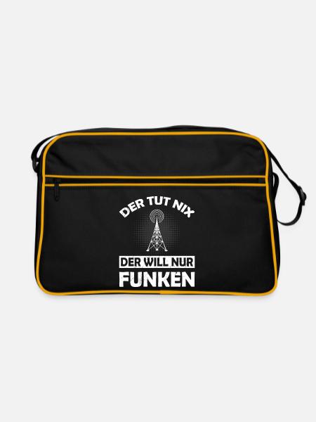 Amateurfunk Geschenke für Funker Funkamateur - Retro Tasche - Schwarz/Gold