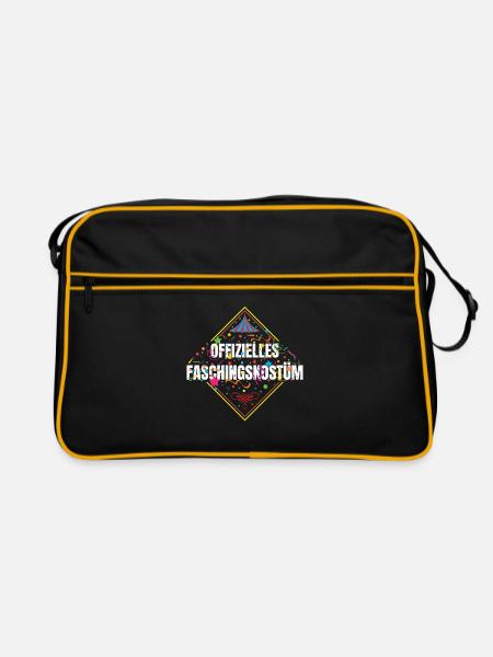 Offizielles Faschingskostüm - Retro Tasche - Schwarz/Gold