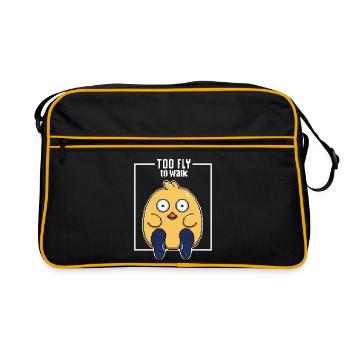 Zu fliegen, um zu laufen - Retro Tasche - Schwarz/Gold - Vorne