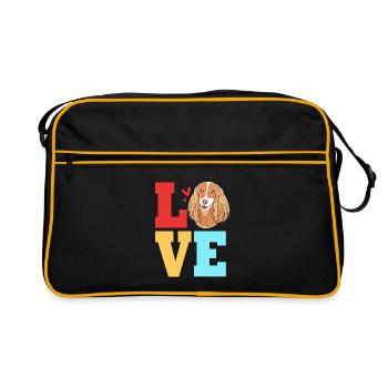 Cocker Spaniel - Retro Tasche - Schwarz/Gold - Vorne