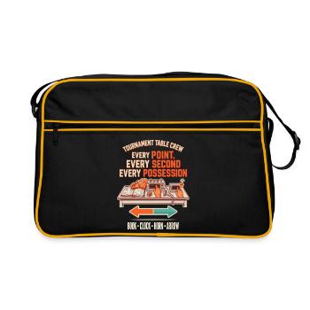 Jeder Punkt Jede Sekunde – Spielstatistik - Retro Tasche - Schwarz/Gold - Vorne