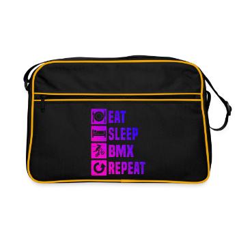 BMX-Fahren Geschenkidee für die Freestyle-Fahrerin - Retro Tasche - Schwarz/Gold - Vorne