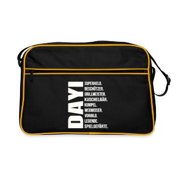 Dayi Definition Türkischer Onkel Geschenk Ideen - Retro Tasche - Schwarz/Gold - Vorne