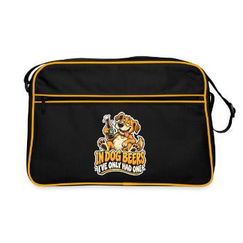 Indog Beers Hundeparty Humor - Retro Tasche - Schwarz/Gold - Vorne