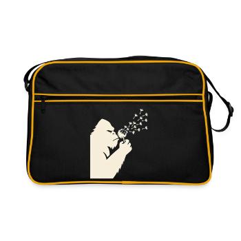 Bigfoot bläst Löwenzahn Vintage - Retro Tasche - Schwarz/Gold - Vorne