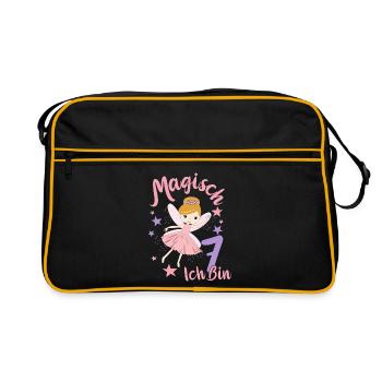 7. Geburtstag Fee 7 Jahre Mädchen Geburtstagsmotiv - Retro Tasche - Schwarz/Gold - Vorne