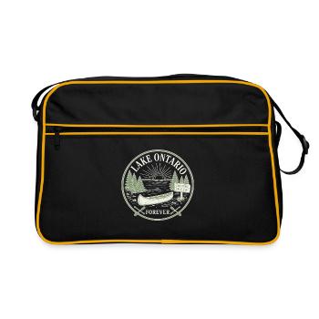 Lake Ontario Forever Große Seen Natur im Freien - Retro Tasche - Schwarz/Gold - Vorne
