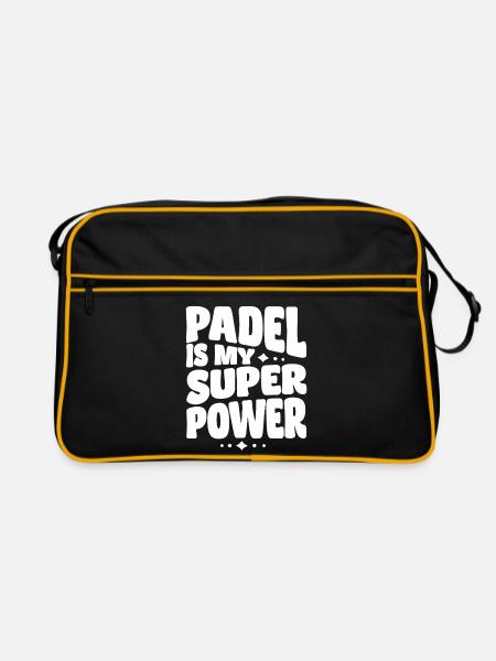 Padel is my Superpower - Retro Tasche - Schwarz/Gold