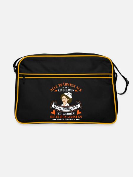 Krankenschwester Krankenpfleger - Retro Tasche - Schwarz/Gold