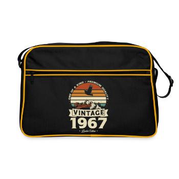 60 Jahre 1967 Vintage Retro Geburtstagsgeschenk - Retro Tasche - Schwarz/Gold - Vorne