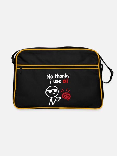 Nein danke, ich benutze KI - Retro Tasche - Schwarz/Gold