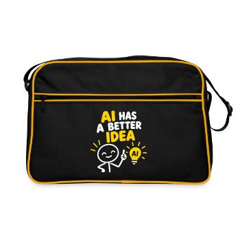 KI hat eine bessere Idee - Retro Tasche - Schwarz/Gold - Vorne