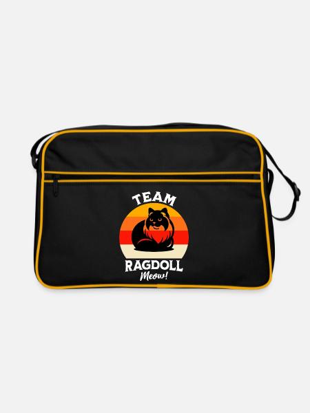 Team Ragdoll Katze - Retro Tasche - Schwarz/Gold