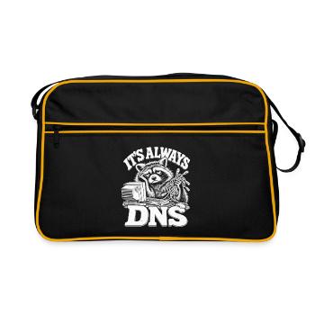Es ist immer DNS Cat - Retro Tasche - Schwarz/Gold - Vorne