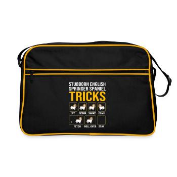 Springer Spaniel - Retro Tasche - Schwarz/Gold - Vorne