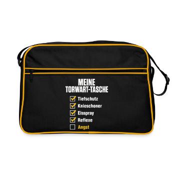 Handball Torwart Tasche – Reflexe ja, Angst nein - Retro Tasche - Schwarz/Gold - Vorne
