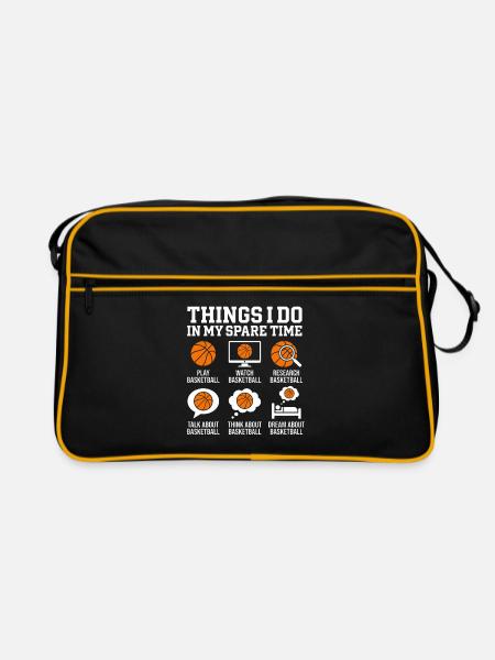 Freizeitroutinen im Basketball - Retro Tasche - Schwarz/Gold