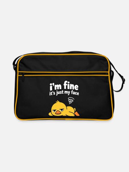 Entspanntes Entengesicht-Meme - Retro Tasche - Schwarz/Gold