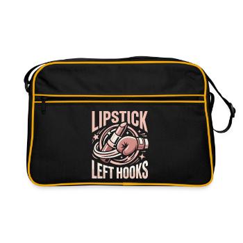 Lipstick Left Hooks Gloves Boxing Gloves - Retro Tasche - Schwarz/Gold - Vorne