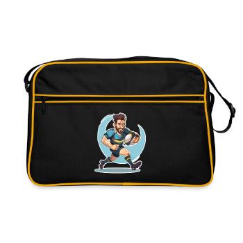 Rugbyspieler - Retro Tasche - Schwarz/Gold - Vorne