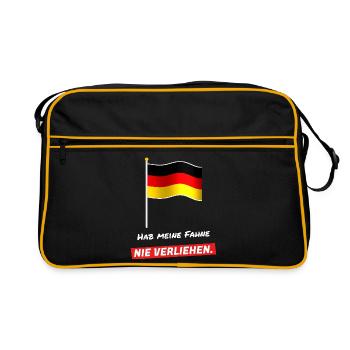 Hab meine Fahne nie verliehen - Schwarz Rot Gold - Retro Tasche - Schwarz/Gold - Vorne