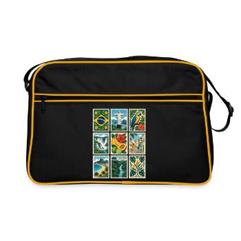 Brasilien Briefmarken - Retro Tasche - Schwarz/Gold - Vorne