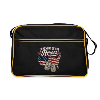 In Erinnerung unserer Helden – Veteranenflagge - Retro Tasche - Schwarz/Gold - Vorne