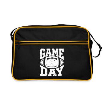 Spieltag – Fußballfan Football Mom Tailgate - Retro Tasche - Schwarz/Gold - Vorne