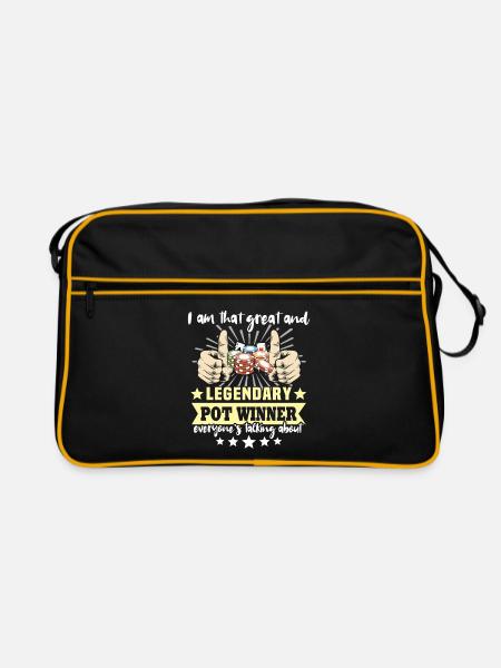 Poker Pokerspieler - Retro Tasche - Schwarz/Gold