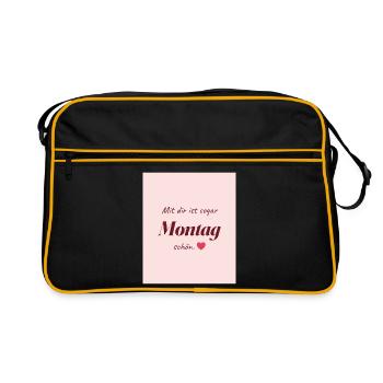 Montag Liebe - Retro Tasche - Schwarz/Gold - Vorne