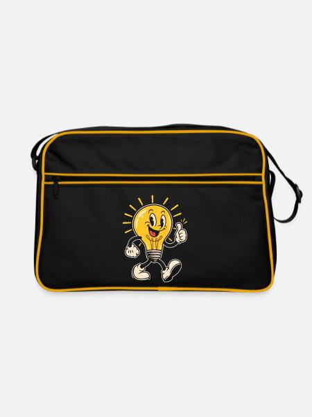 Leuchtende Daumenfreude - Retro Tasche - Schwarz/Gold