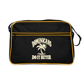 Karibik Flair mit Palme und Sonne - Retro Tasche - Schwarz/Gold - Vorne