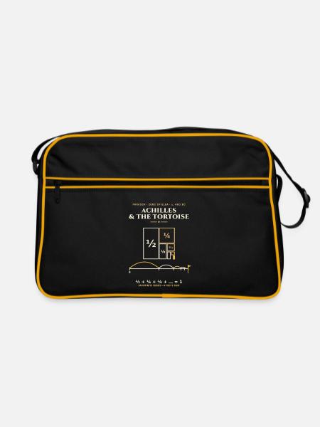Achilles & Das Schildkrötenparadoxon - Retro Tasche - Schwarz/Gold